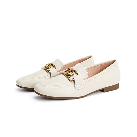 森达2021春季新款通勤气质知性马衔扣舒适平跟女单鞋Z1107AM1