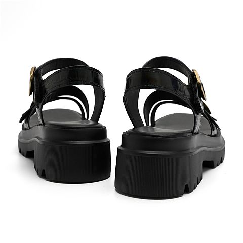 森达2021夏季新款幻彩石头纹时尚清爽厚底休闲女凉鞋Z1201BL1