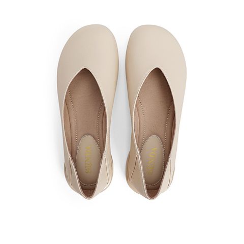 森达2021春季新款时尚V口气质舒适休闲女浅口单鞋Z1218AQ1