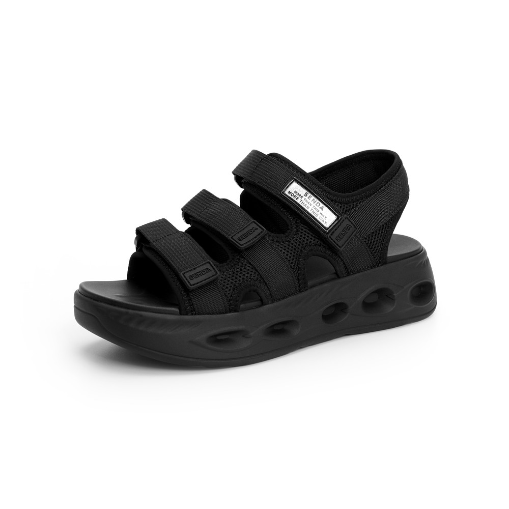 森达2021夏季新款商场同款时尚运动风厚底休闲女凉鞋4WP10BL1