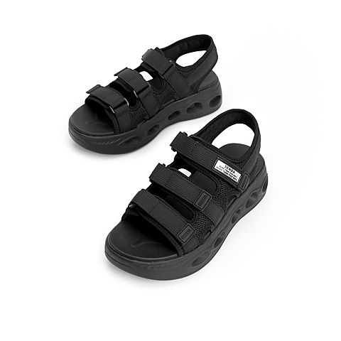 森达2021夏季新款商场同款时尚运动风厚底休闲女凉鞋4WP10BL1