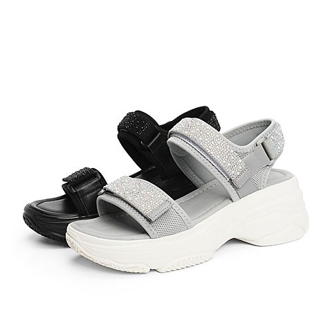 森达2021夏季新款商场同款户外运动风休闲厚底女凉鞋4WZ10BL1