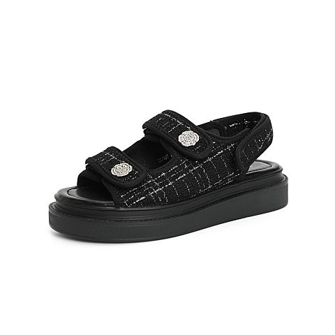 森达2021夏季新款户外沙滩简约厚底休闲女凉鞋Z0107BL1