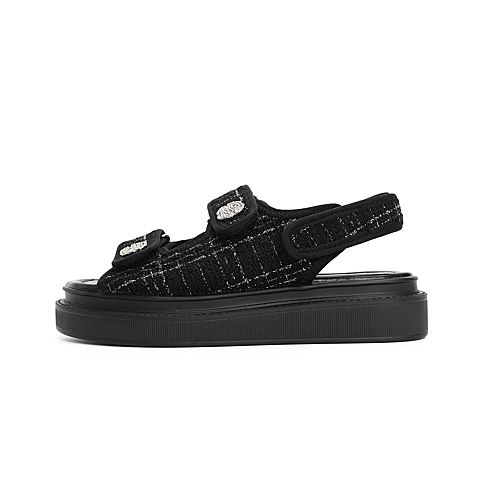 森达2021夏季新款户外沙滩简约厚底休闲女凉鞋Z0107BL1