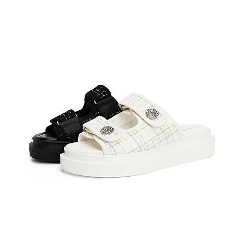 森达2021夏季新款时尚简约外穿休闲厚底女凉拖鞋Z0108BT1