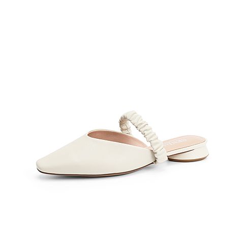 森达2021夏季新款商场同款小尖头仙女风气质女穆勒鞋4KE10BH1