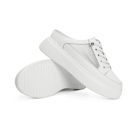 森达2021夏季新款户外简约舒适厚底休闲女后空穆勒鞋Z3026BH1