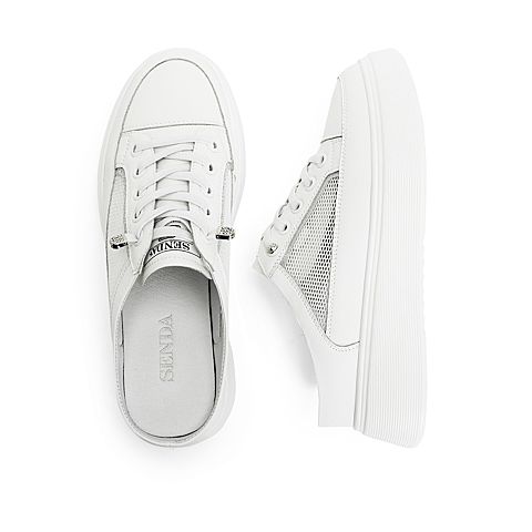 森达2021夏季新款户外简约舒适厚底休闲女后空穆勒鞋Z3026BH1