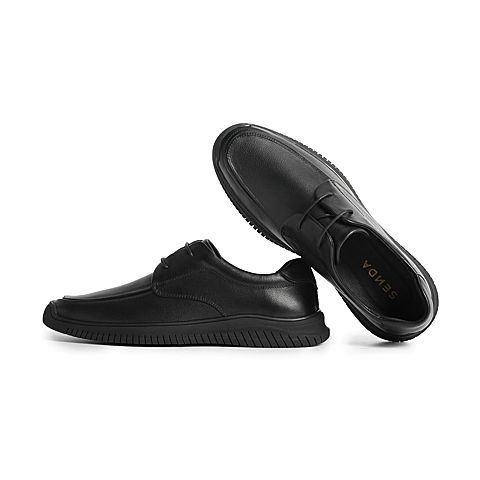 森达2021秋季新款商场同款简约系带户外平跟男休闲皮鞋1VX12CM1