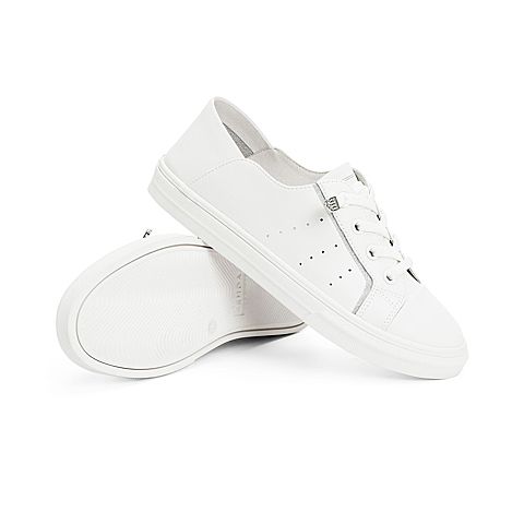 森达2021秋季新款商场同款简约青年舒适休闲女小白鞋VZUG4CM1