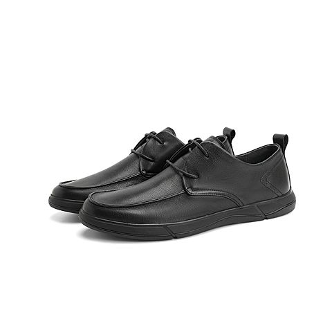 森达2021秋季新款简约系带平底舒适男休闲皮鞋Z0435CM1