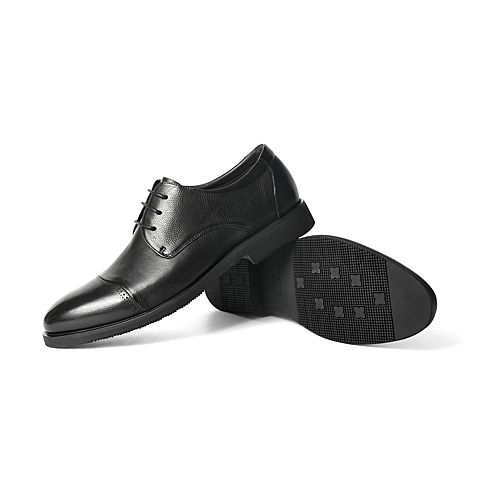森达2021秋季新款商场同款简约通勤舒适商务正装男皮鞋1LI06CM1