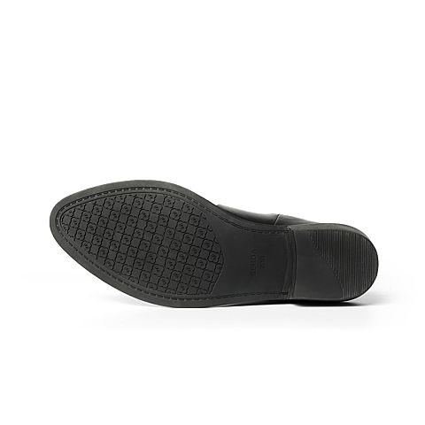 森达2021冬季新款时尚显瘦气质尖头简约粗跟女长筒骑士靴Z0727DG1