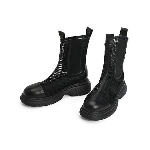 森达2021冬季新款商场同款网状透气舒适女切尔西中筒靴4MQ11DZ1