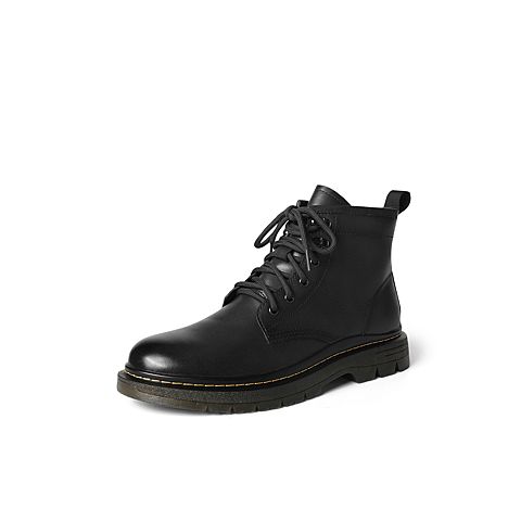 森达2021冬季新款时尚欧美简约户外休闲男短筒马丁靴Z0749DD1