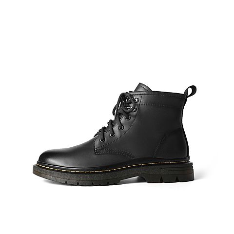 森达2021冬季新款时尚欧美简约户外休闲男短筒马丁靴Z0749DD1