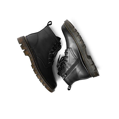 森达2021冬季新款时尚欧美简约户外休闲男短筒马丁靴Z0749DD1