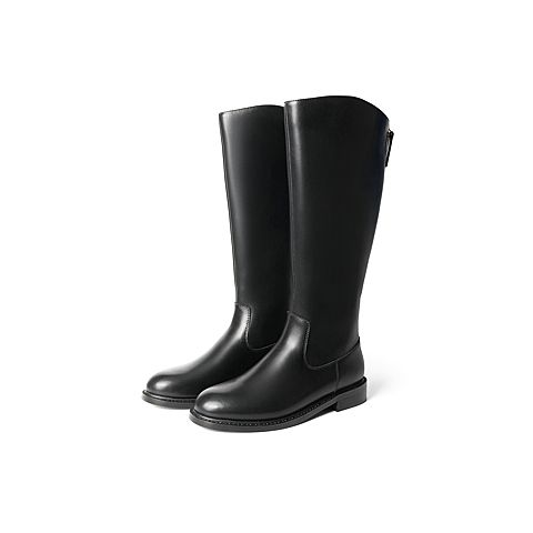 森达2021冬季新款时尚性感简约素面百搭休闲女长筒靴Z0807DG1