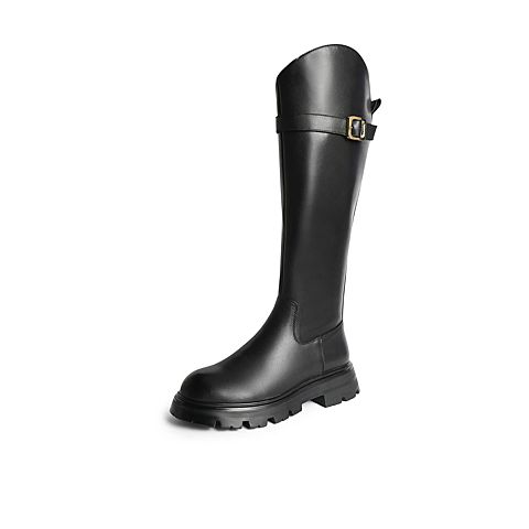 森达2021冬季新款时尚气质性感皮带扣显瘦休闲女长筒靴Z0817DC1