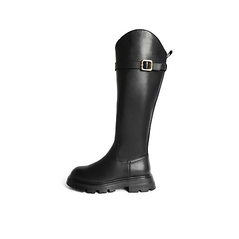 森达2021冬季新款时尚气质性感皮带扣显瘦休闲女长筒靴Z0817DC1