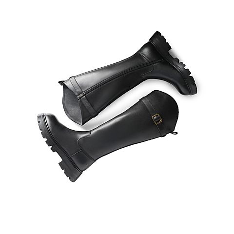 森达2021冬季新款时尚气质性感皮带扣显瘦休闲女长筒靴Z0817DC1