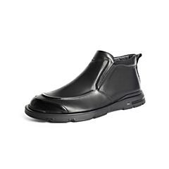 森达2021冬季新款商场同款时尚简约户外休闲男短皮靴1PQ30DD1