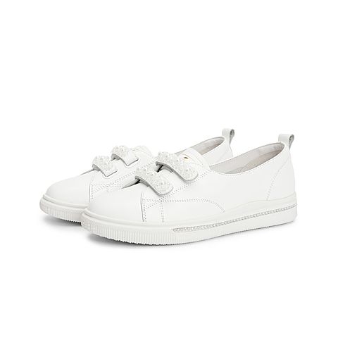 森达2022春季新款商场同款时尚简约户外休闲女小白鞋3BJ01AA2