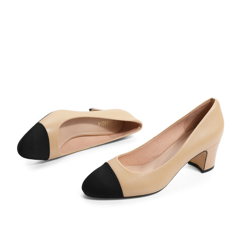 森达气质高跟鞋女秋季商场同款通勤粗跟浅口单鞋SDD01CQ2