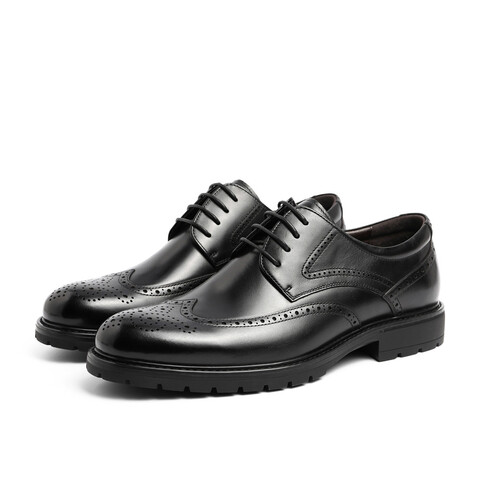 森达英伦正装鞋男2022冬季新款商场同款布洛克皮鞋1EG01DM2