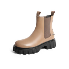 森达气质切尔西靴女2022冬季新款商场同款时尚链条休闲短靴4GI42DD2