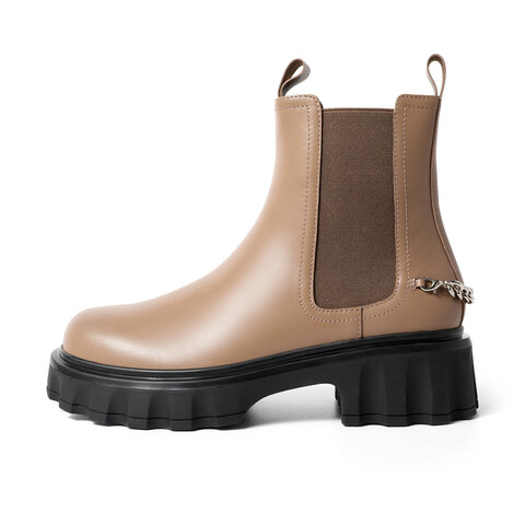 森达气质切尔西靴女2022冬季新款商场同款时尚链条休闲短靴4GI42DD2