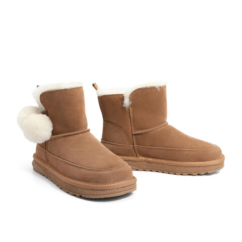 森达甜美雪地靴女2022冬季舒适保暖户外休闲短靴ZT728DD2