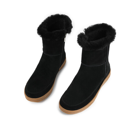 森达简约雪地靴女2022冬季新款户外舒适保暖平底短靴ZT909DD2