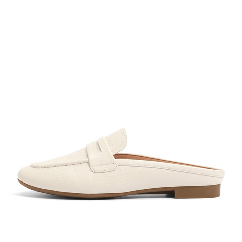 森达气质穆勒鞋女春商场同款压花纹平跟凉鞋4DJ30BH3