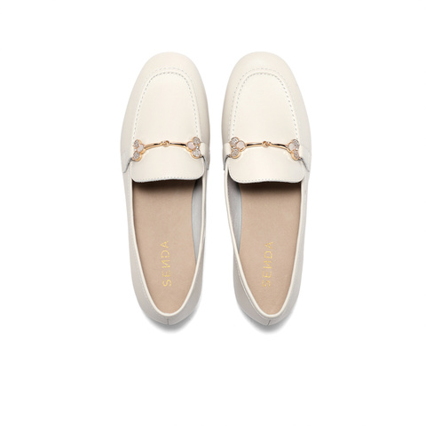 森达气质乐福鞋女春新马衔扣平跟单鞋女士软面ZTB38AA3