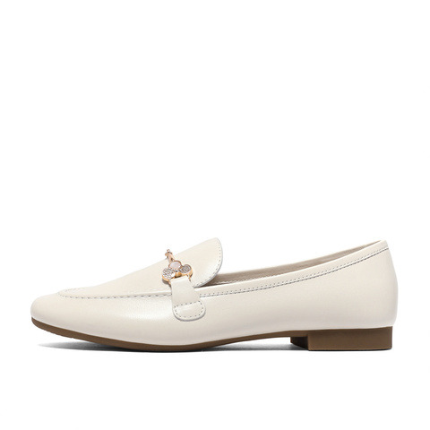 森达气质乐福鞋女春新马衔扣平跟单鞋女士软面ZTB38AA3