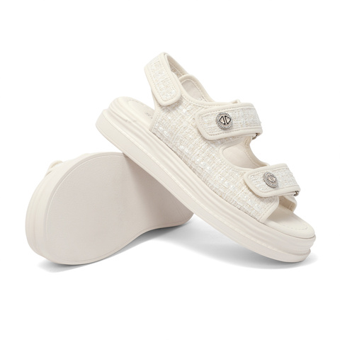 森达时尚凉鞋女2023夏新商场同款舒适小香风女士休闲厚底SPF02BL3