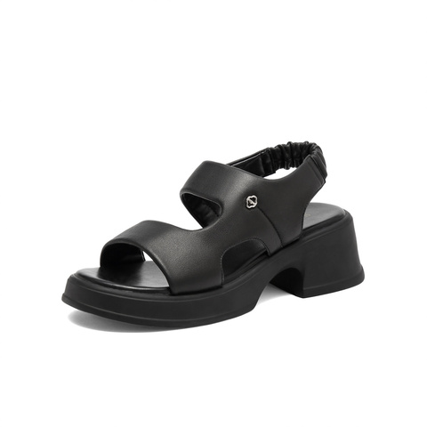 森达凉鞋女夏季商场同款沙滩女士粗跟SPM01BL3