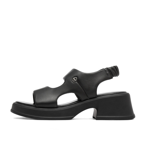 森达凉鞋女夏季商场同款沙滩女士粗跟SPM01BL3