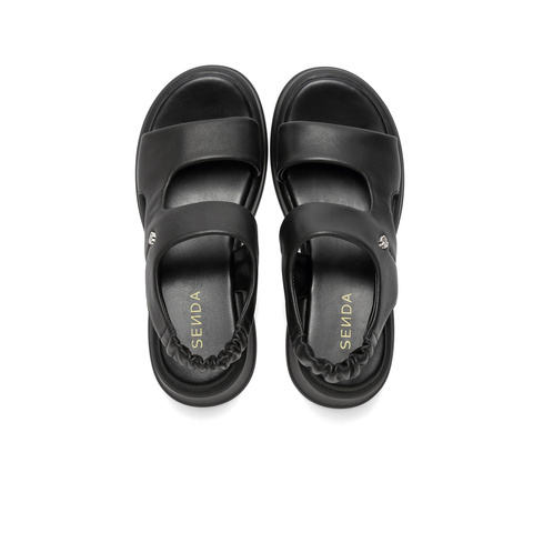 森达凉鞋女夏季商场同款沙滩女士粗跟SPM01BL3