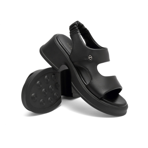 森达凉鞋女夏季商场同款沙滩女士粗跟SPM01BL3