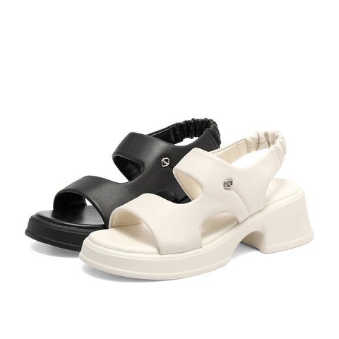 森达凉鞋女夏季商场同款沙滩女士粗跟SPM01BL3