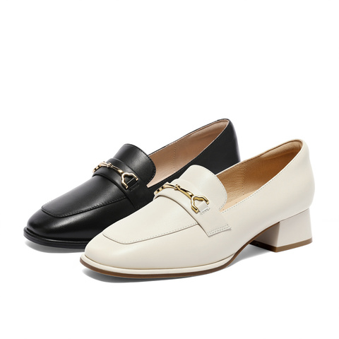 森达气质乐福鞋女2023秋新商场同款女士单鞋粗跟马衔扣SPY01CA3