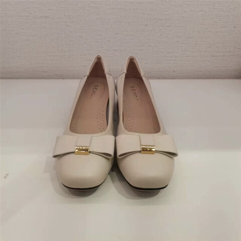 森达气质小皮鞋女春商场同款通勤蝴蝶结粗跟单鞋SQA01CQ3