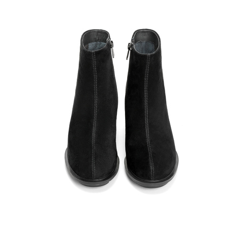 森达气质时装靴女2023冬季新款商场同款粗跟短靴高跟鞋SRT01DD3