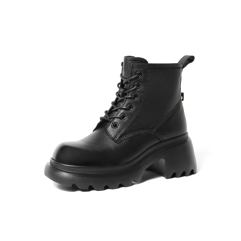 森达马丁靴女春商场同款潮流粗跟短靴STU01DD3