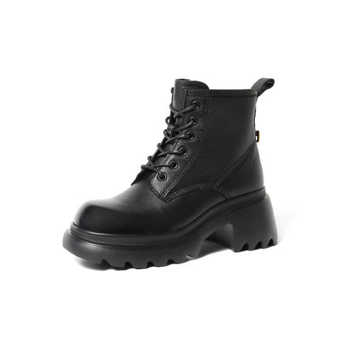 森达马丁靴女春商场同款潮流粗跟短靴STU01DD3