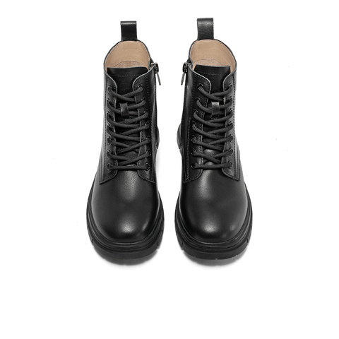 森达时尚马丁靴女2023冬季新款商场同款ins潮显瘦短皮靴STE01DD3