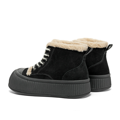 森达雪地靴女春商场同款保暖厚底短靴SUD01DD3