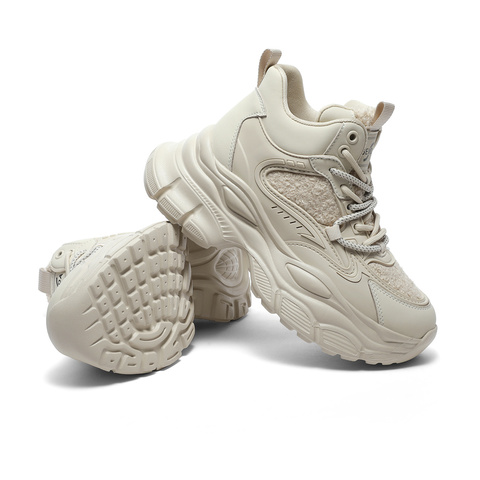 森达时尚老爹鞋女2023冬季新款商场同款户外运动风厚底短靴SUL01DD3